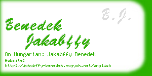 benedek jakabffy business card